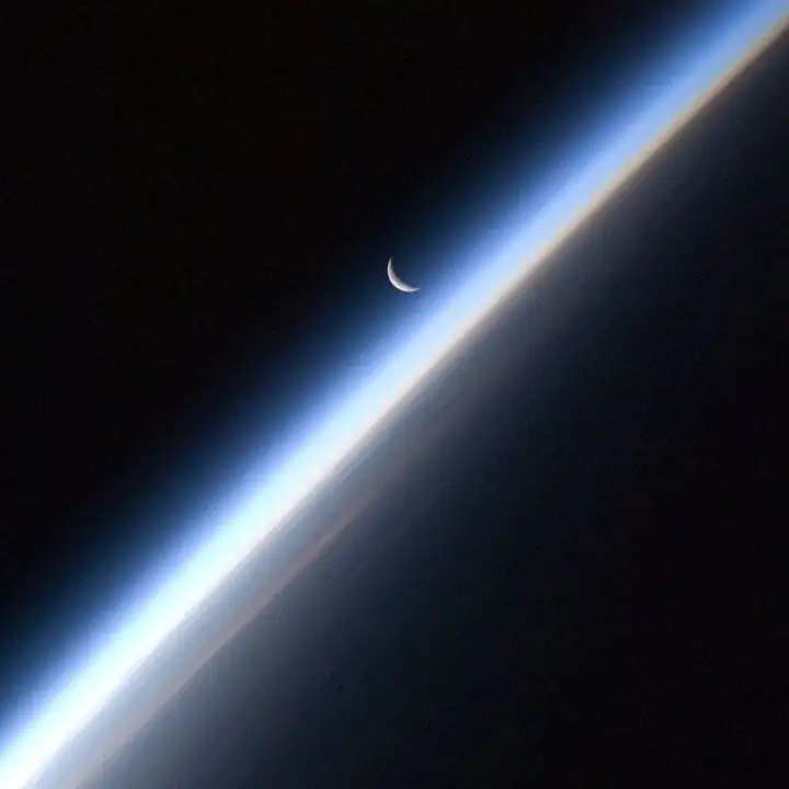 The curve of the earth lit along one edge