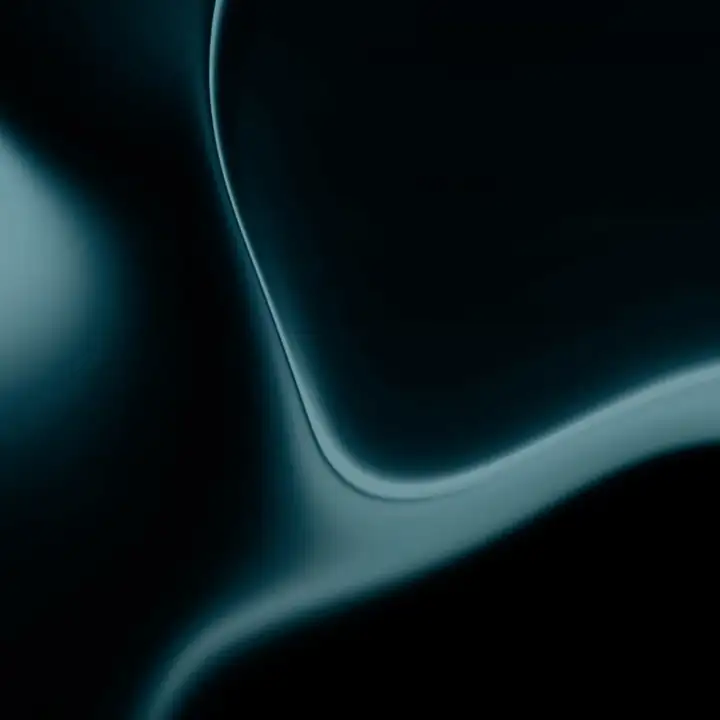 A single teal curve on near-black ground
