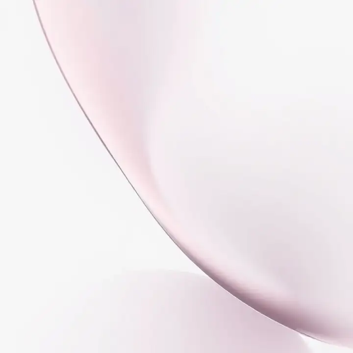 A single pale pink curve against white