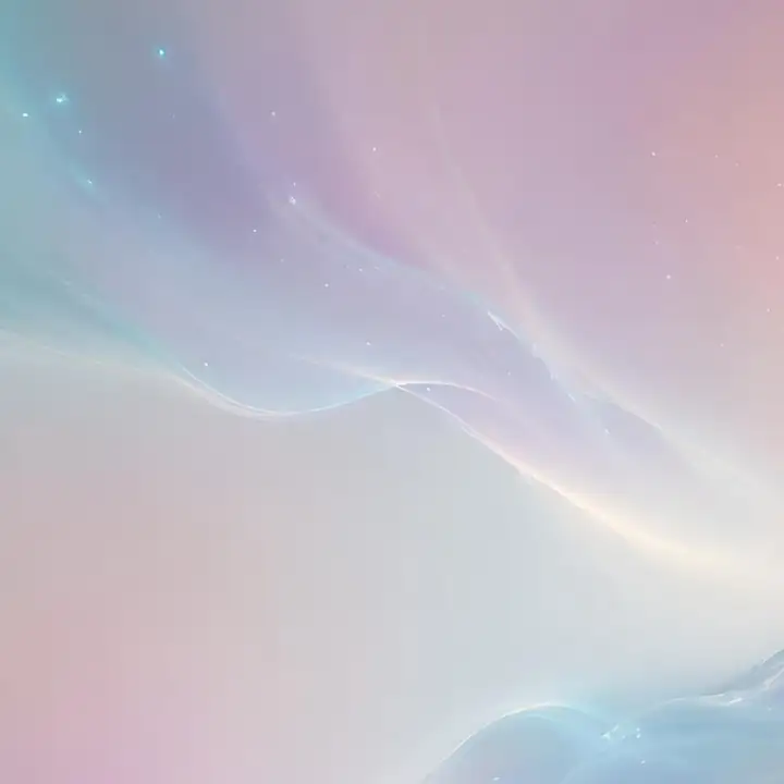 Pink and blue aurora light spread across pastel