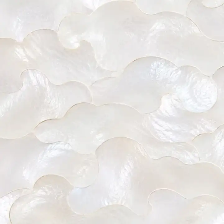 Cloud shapes moulded in white relief